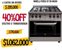 COCINA MORELLI FORZA 900 PUERTA VIDRIO REJA FUNDICION
