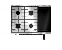 COCINA MORELLI SAHO KUMA 820  82 CM 4 HORNALLAS Y PLANCHA PUERTA VIDRIO RFV LIV