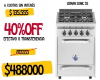COCINA USMAN SONIC 55 PARRILLA INFERIOR XXL REJA ALUMNIO PUERTA CIEGA