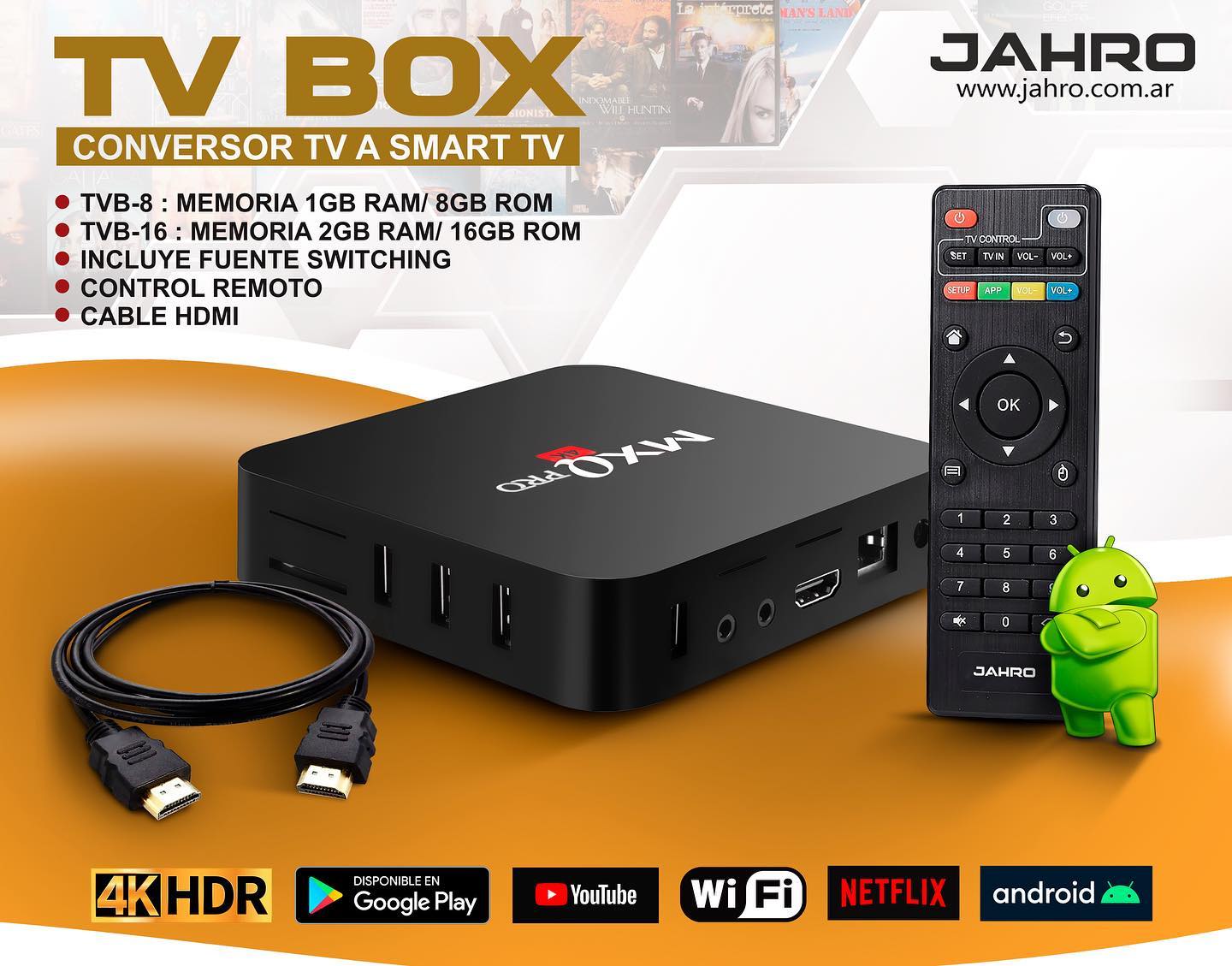 Productos - Del Plata Depot - TVBOX TVB-8 TV BOX 1GB RAM+8GB ROM TV1 JAHRO