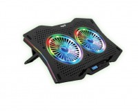 BASE PARA NOTEBOOK NISUTA RECLINABLE LEDS RGB Y REGULACION DE FANS NSCN95G
