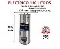 TERMOTANQUE ELECTRICO KACEMASTER 110L ACERO INOXIDABLE CARGA SUPERIOR