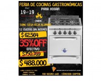 COCINA USMAN SONIC 55 PARRILLA INFERIOR XXL REJA ALUMNIO PUERTA CIEGA