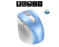 MOUSE GENIUS MINI ERGO 9000S PRO RECARGABLE DUAL MODE BT Y WIRELESS LIGHT BLUE