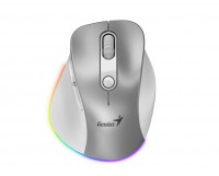 MOUSE GENIUS MINI ERGO 9000S PRO RECARGABLE DUAL MODE BT Y WIRELESS PRO SILVER