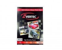 RESMA A4 FOTO EVERTEC 130GRS C/ADHESIVO GLOSSY X 100 HOJAS