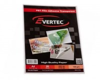 RESMA A4 FOTO EVERTEC C/ADHESIVO TRANSPARENTE  X 20 HOJAS
