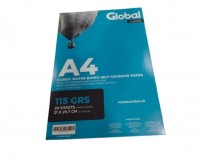 RESMA A4 FOTO GLOBAL GLOSSY ADHESIVA 115 GRS X20 HOJAS