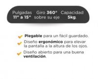 SOPORTE PARA NOTEBOOK Y TABLET  ESOPORTER ES-NOG01 GIRATORIO