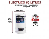 TERMOTANQUE ELECTRICO KACEMASTER 60L C/INF ALTA REC