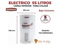 TERMOTANQUE ELECTRICO SHERMAN 55L TECC055ESHK2 BAJO CONSUMO CARGA INFERIOR