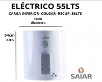 TERMOTANQUE SAIAR ELECTRICO TECC055ESAK2 55L DE COLGAR CARGA INFERIOR