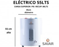 TERMOTANQUE SAIAR ELECTRICO TEPC055ESARIK2 55L DE PIE CARGA SUPERIOR