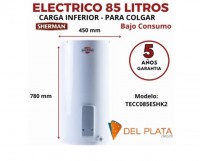 TERMOTANQUE SHERMAN TECC085ESHK2 85L ELECTRICO DE COLGAR CARGA INFERIOR